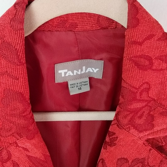 Tanjay red floral Blazer size 14 - Picture 2 of 8